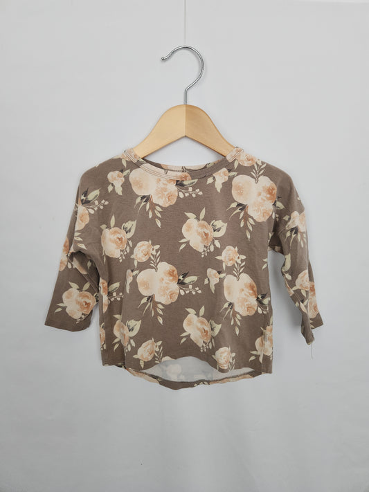 Jax & Lennon Floral Drop Shoulder Long Sleeve Shirt • 18-24 months