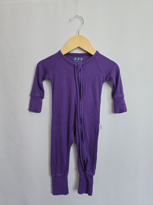 Duck Duck Goose Ribbed Zip Romper • 0-3 months