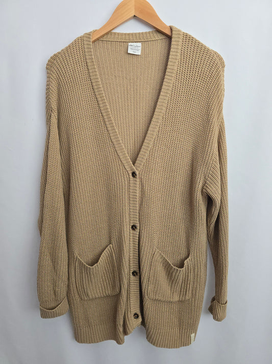 Jax & Lennon Tan Oversized Knit Button Up Cardigan • X-Small/Small