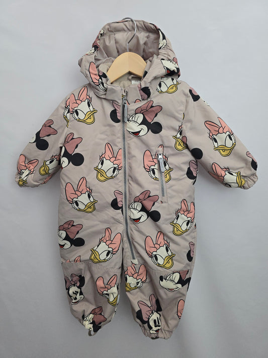 H&M Minnie & Friends Fleece Lined Snowsuit • 6-9 months