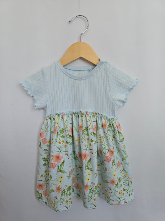 Nexy Blue Floral Empire Dress • 9-12 months