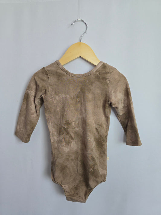 Jax & Lennon Tan Stonewash Bodysuit • 3-4 years