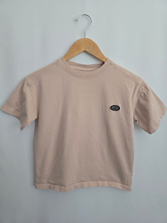 Zara Oyster Relaxed Basic Tee • 8-9 years