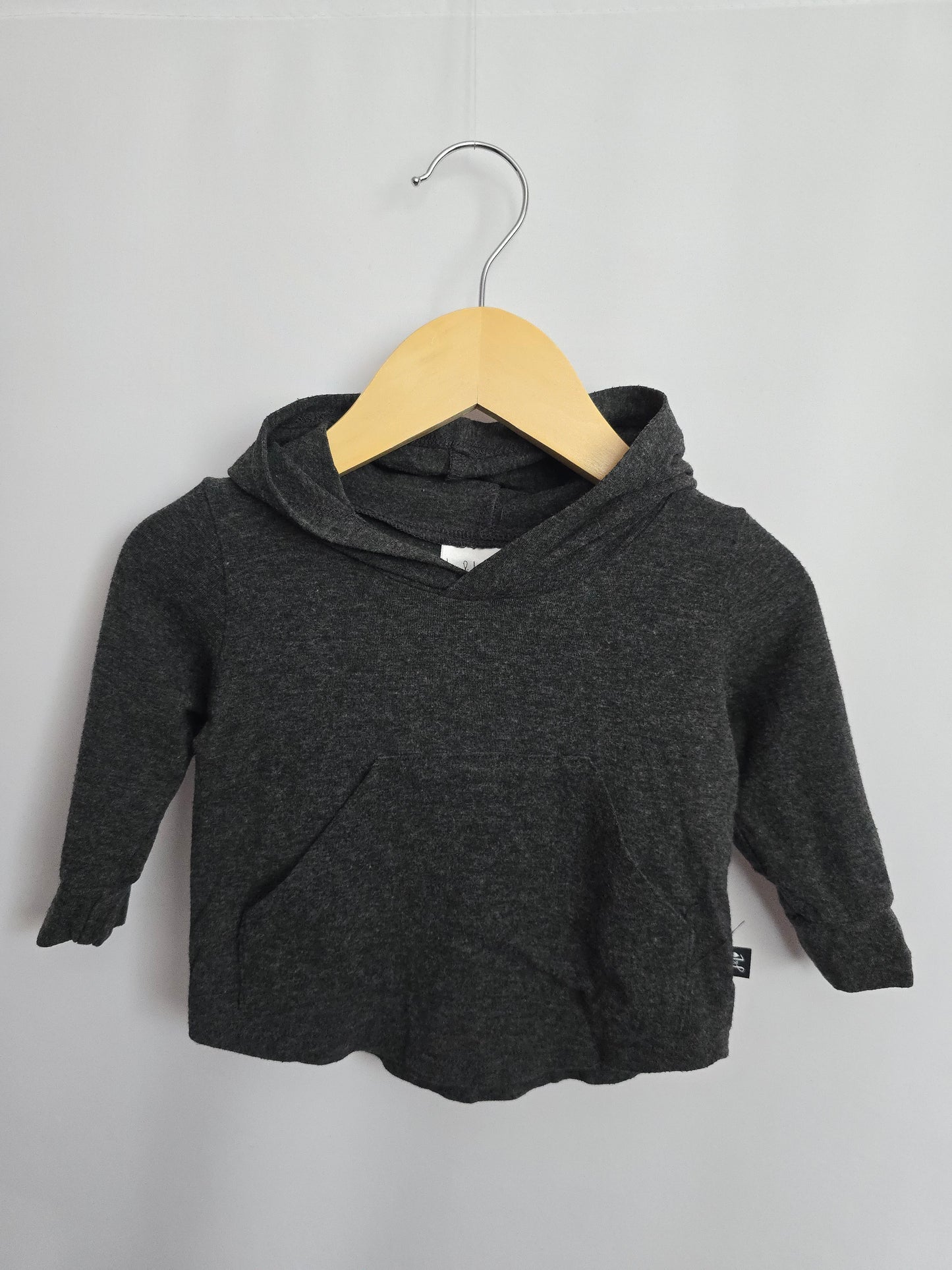 Jax & Lennon Charcoal Hoodie • 0-6 months