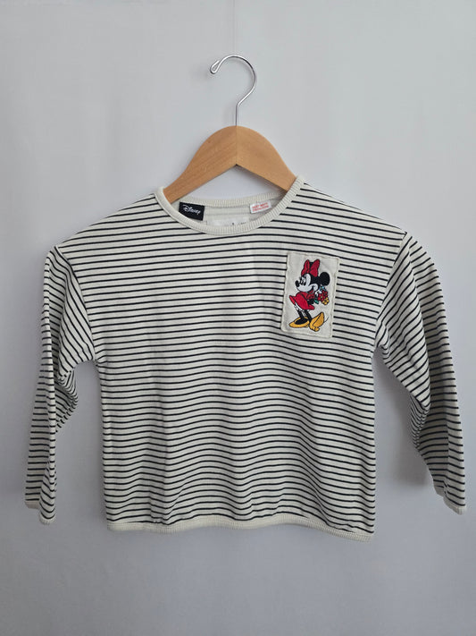 Zara Striped Terry Minnie Sweatshirt • 6 years