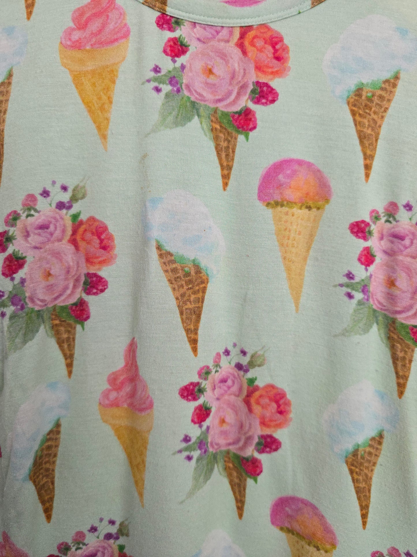 PLAY Teal Ice Cream Ruffle Shorts Pajama Set • 4 years