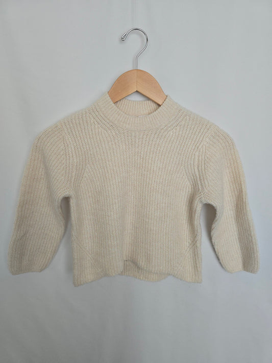 Zara Ivory Soft Chunky Knit Sweater • 2-3 years