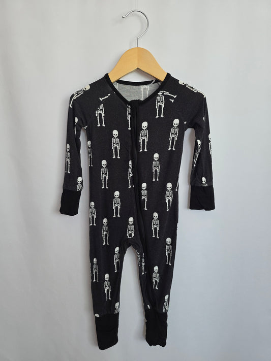 Bamboo Skeleton Zip Romper • 6-12 months