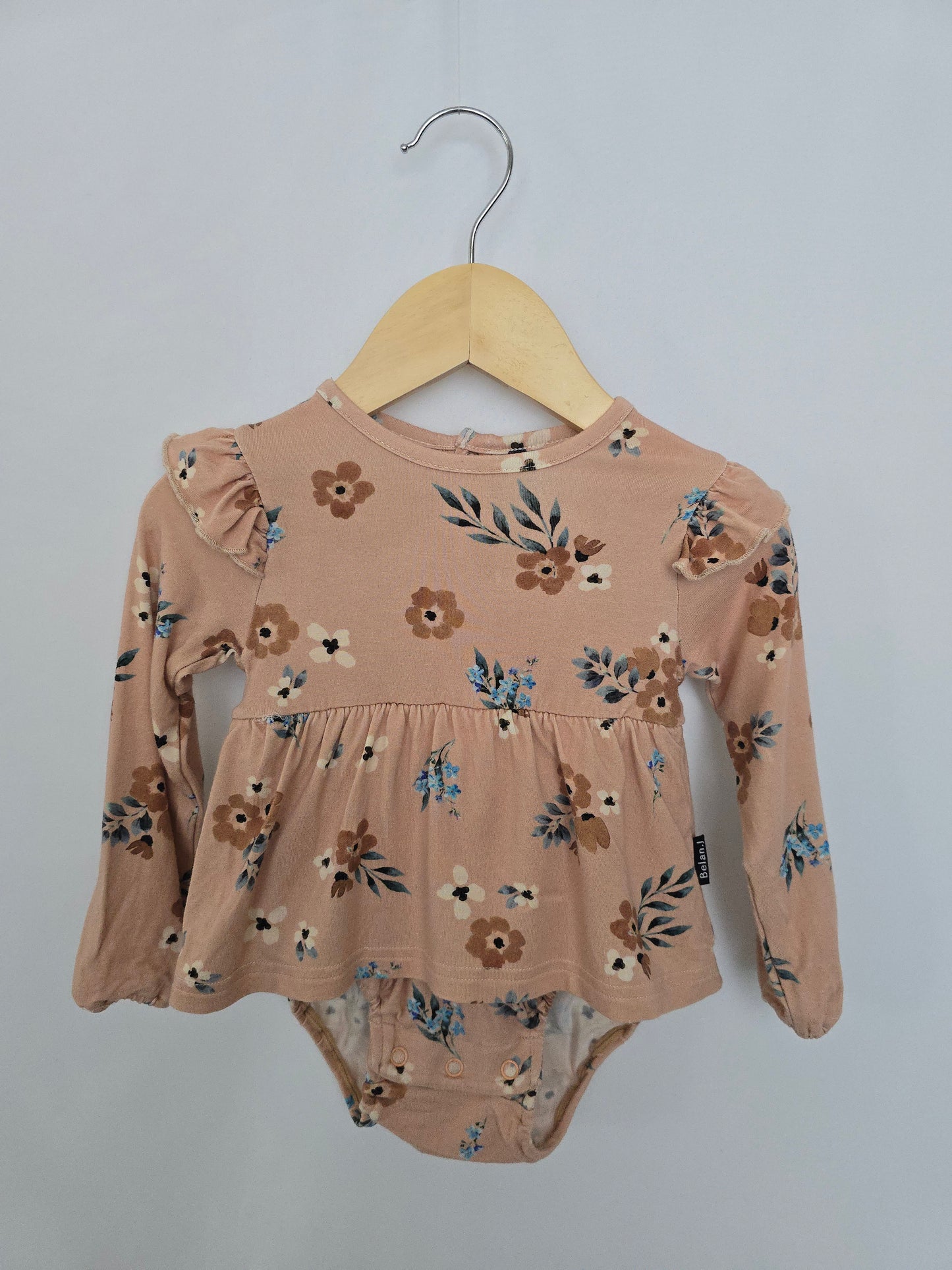Belan J Fall Floral Twirl Bodysuit • 3-6 months