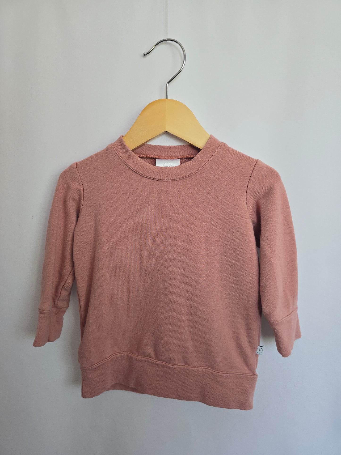 Tiny Button Apparel Blush Crewneck • 6-12 months