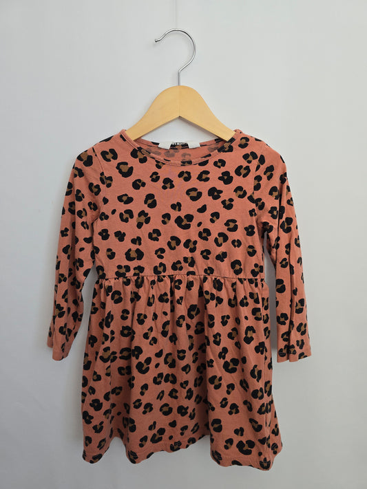 H&M Pink Leopard Dress • 2-4 years