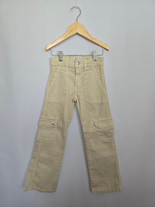 Zara Sand Cargo Denim • 6 years