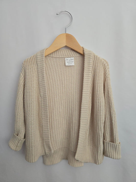 Jax & Lennon Cream Knit Cardigan • 12-24 months