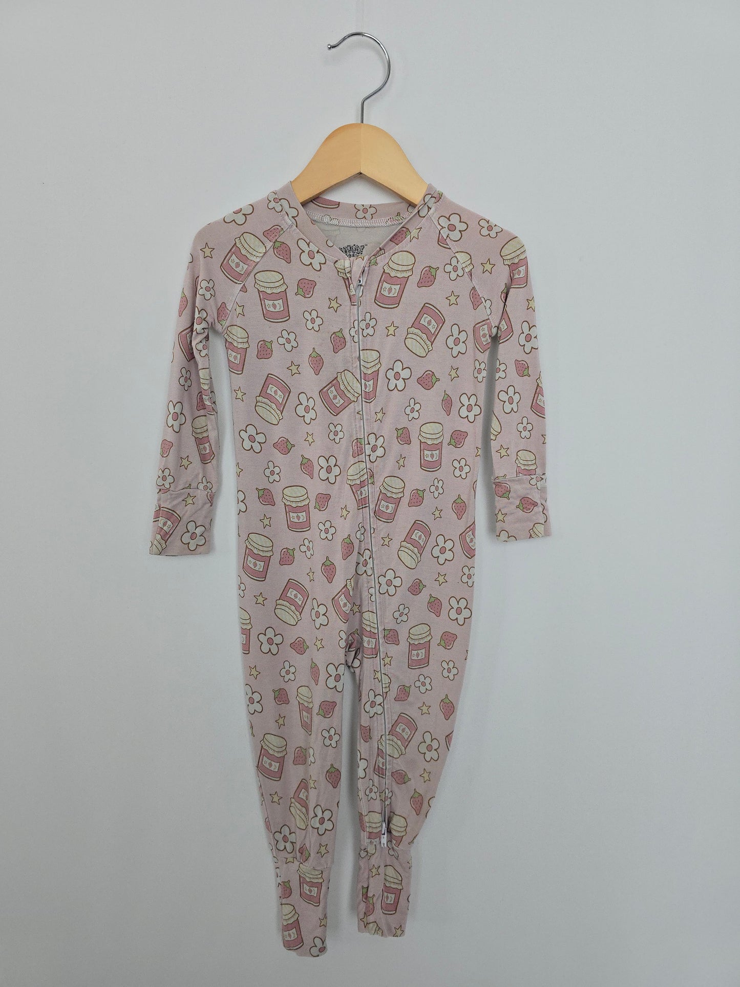 PLAY Moonfruit Jammies Strawberry Jam Zippy • 12-18 months