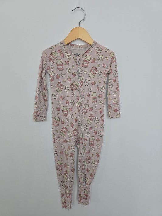 PLAY Moonfruit Jammies Strawberry Jam Zippy • 12-18 months