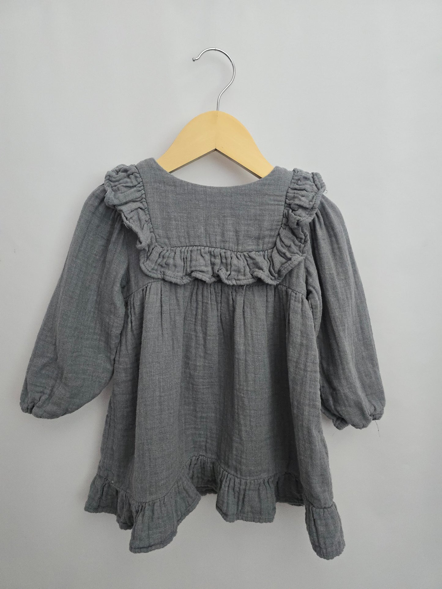Zara Slate Blue Cotton Dress • 18-24 months