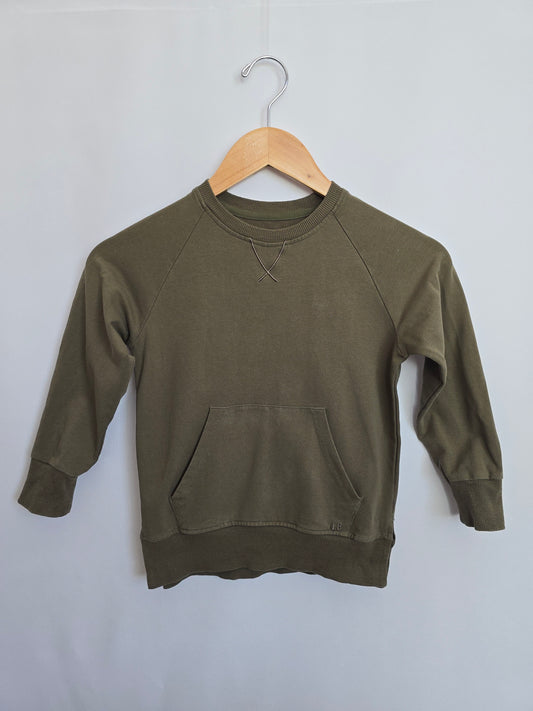 Little Bipsy Olive Crewneck • 5-6 years