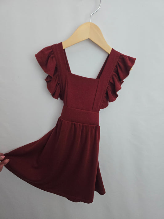 Little & Lively Cranberry Pinafore Dress • 1-2 years