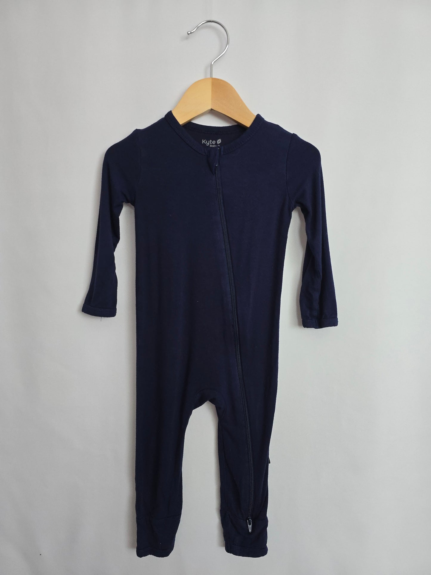 Kyte Navy Zip Romper • 18-24 months