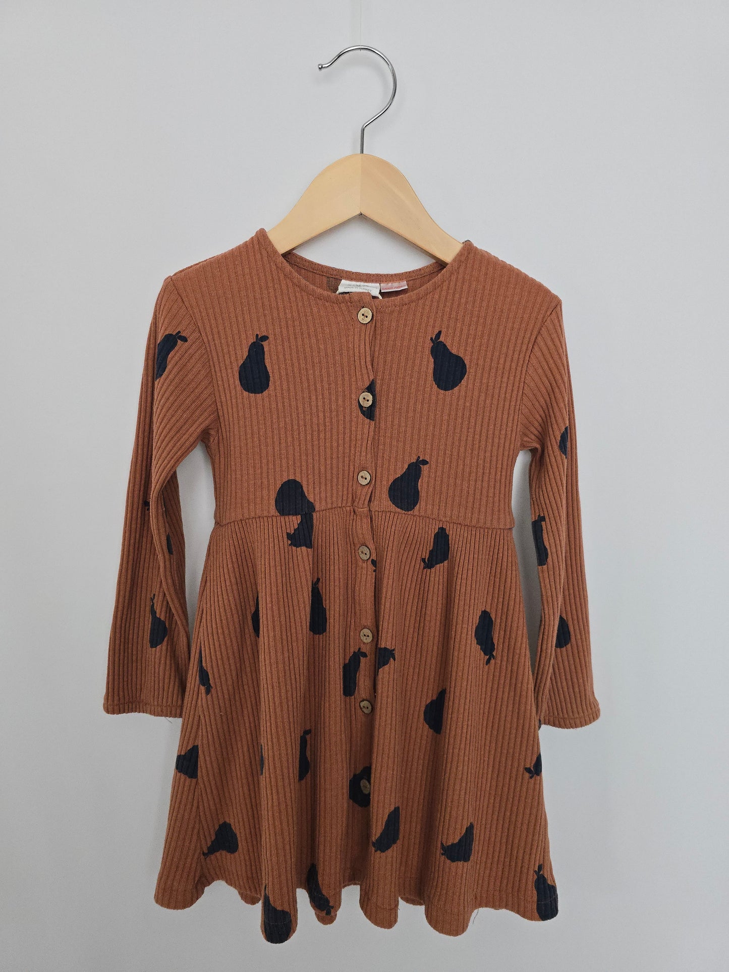 Zara Ribbed Pears Dress • 3-4 years