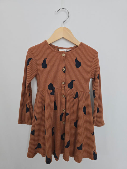 Zara Ribbed Pears Dress • 3-4 years