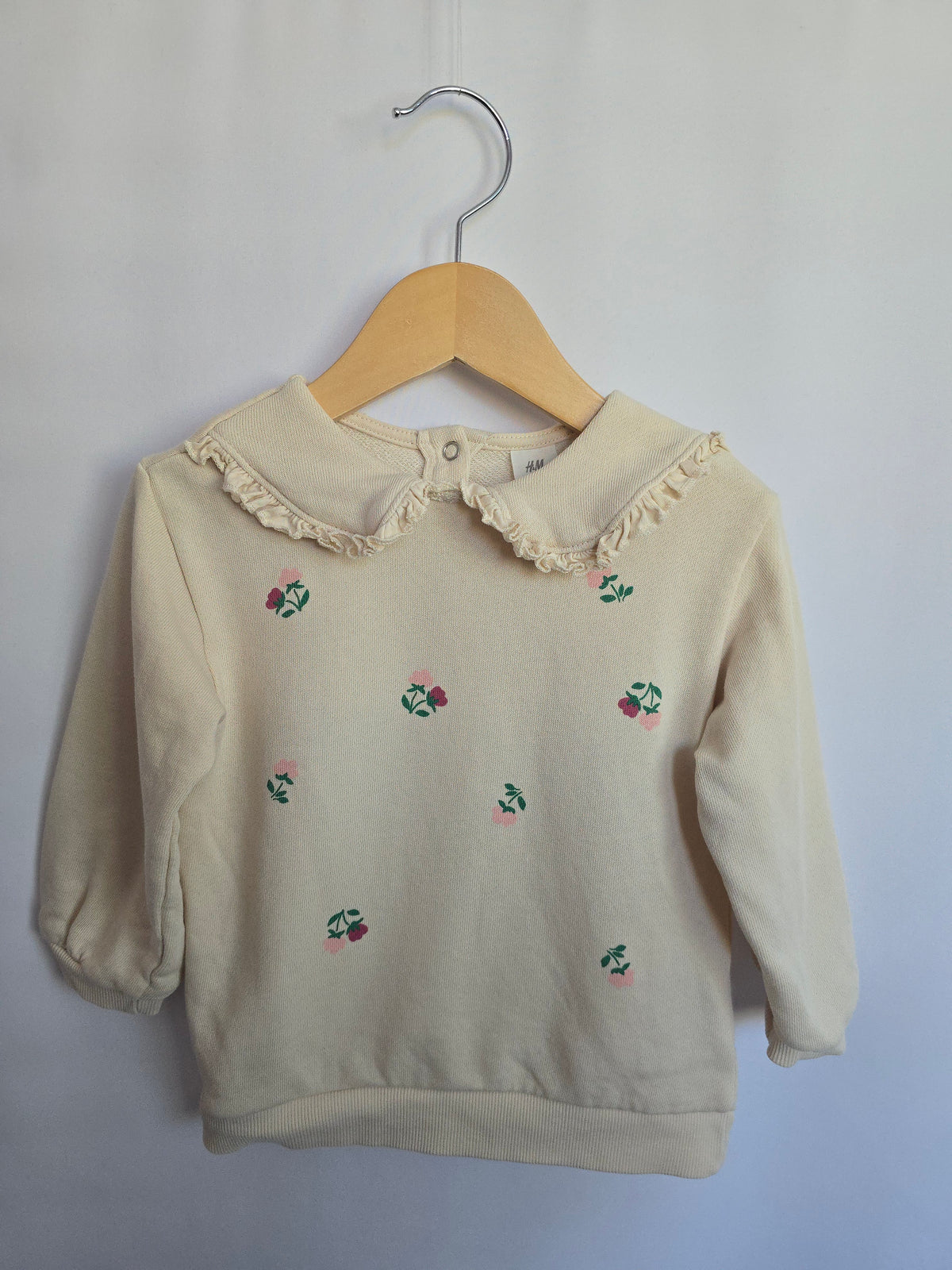 H&M Floral Peter Pan Peter Pan Collar Crewneck • 18-24 months