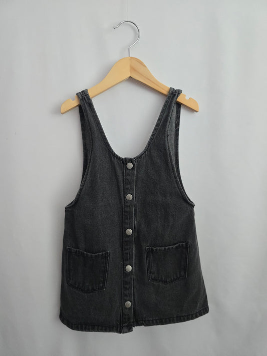 Zara Black Wash Denim Jumper Dress • 3-4 years