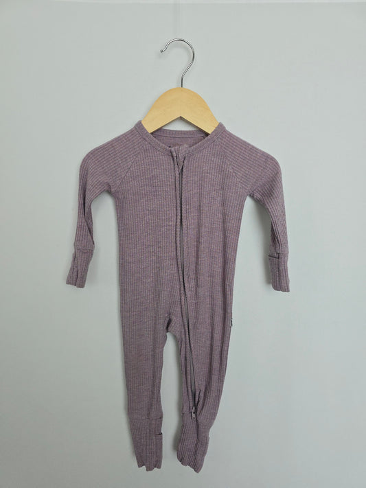 Little Sleepies Light Purple Ribbed Zippy • 0-3 months