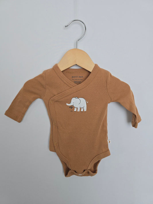 Petit Lem Elephant Layette Bodysuit • Newborn