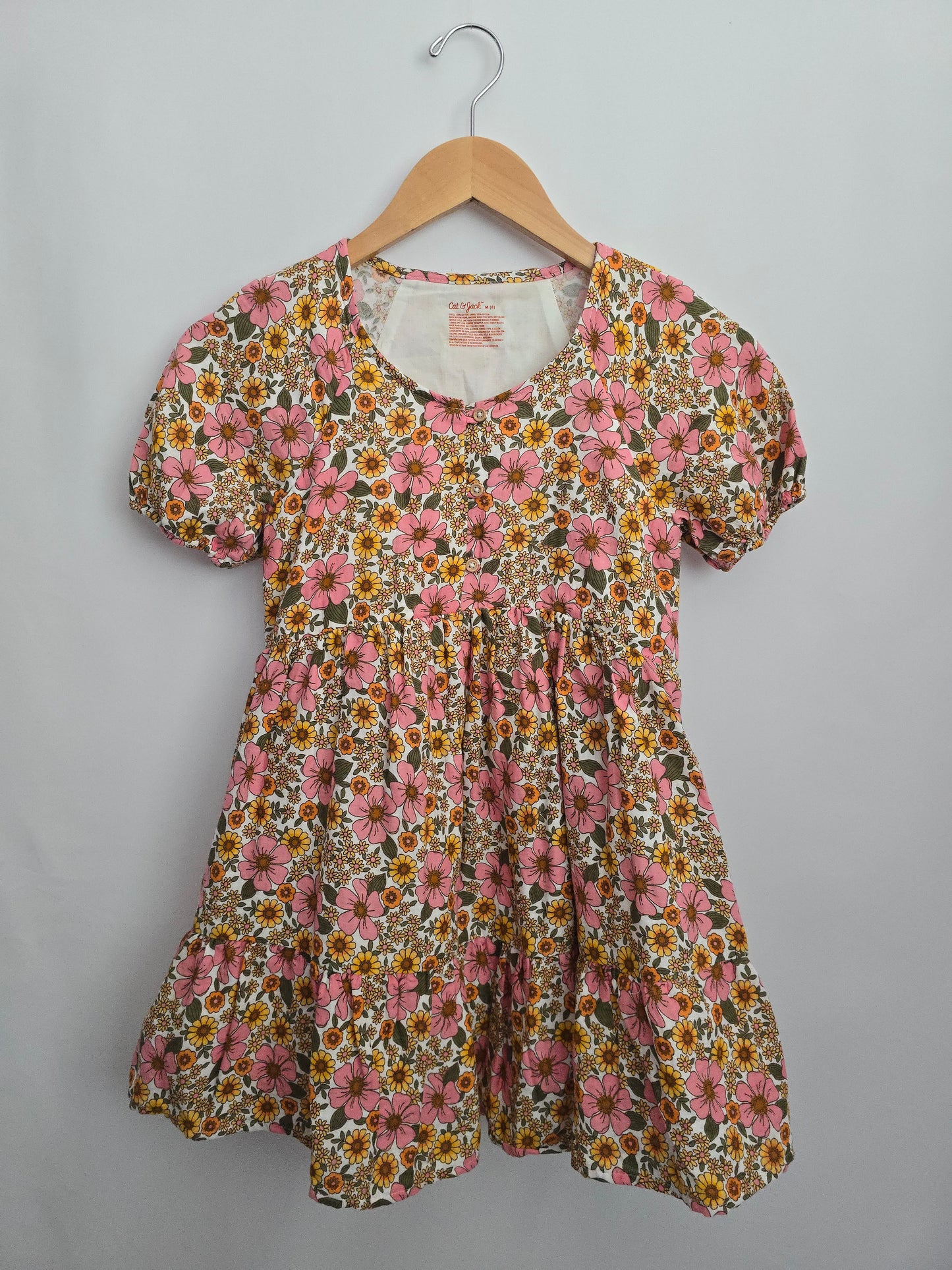 Cat & Jack Floral Button Dress • 8 years