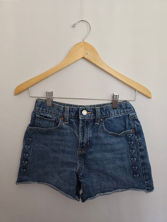 Old Navy High Rise Heart Detail Denim Shorts • 12 years