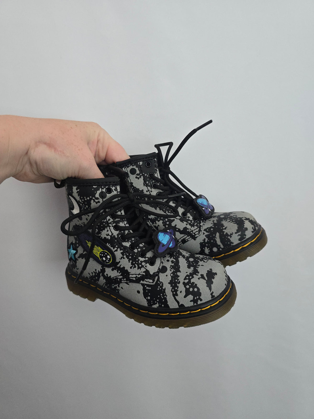 Doc Martens Toddler 1460 Space Reflective Lace Up Boots • 8C