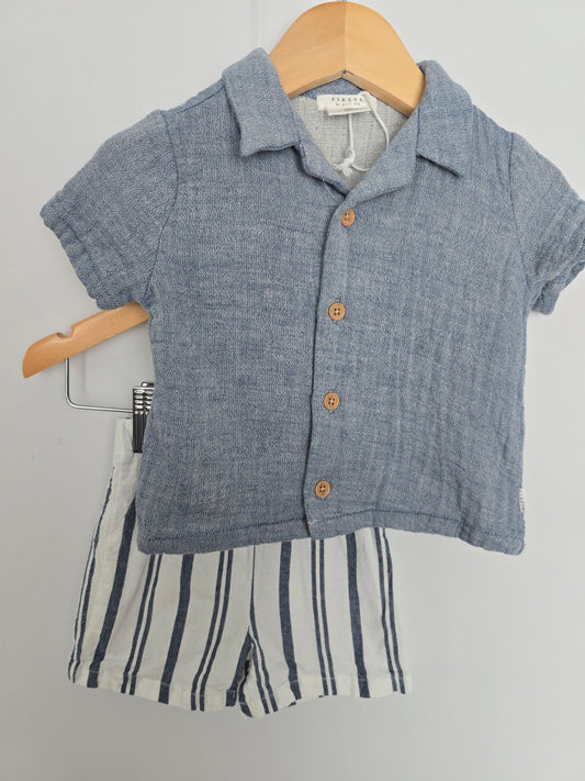Firsts By Petit Lem Organic Cotton Shorts Set • 6 months