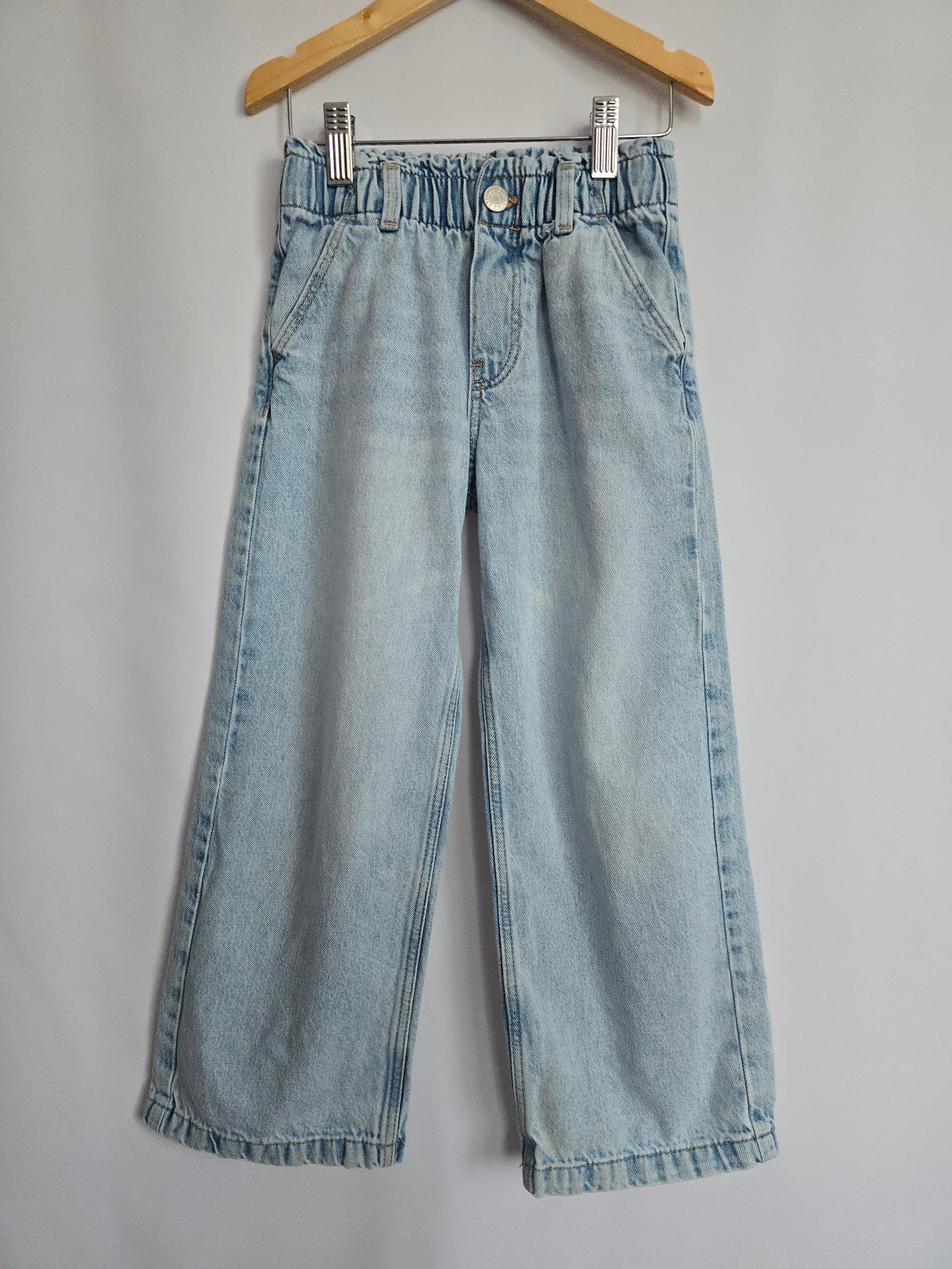 PLAY H&M Light Wash Paper Bag Waist Denim • 5-6 years