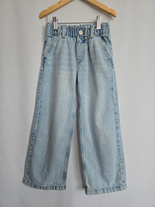 PLAY H&M Light Wash Paper Bag Waist Denim • 5-6 years