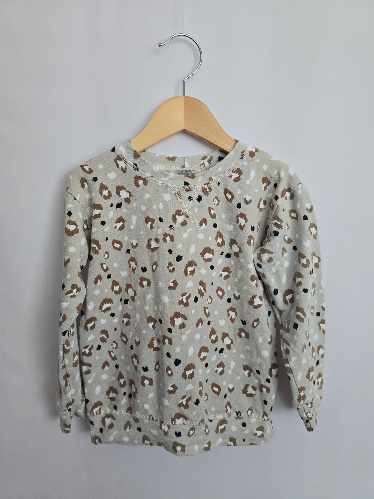 Jax & Lennon Snow Leopard Crewneck • 3-4 years