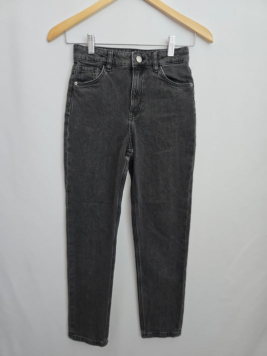 H&M Black Wash Straight Leg Denim • 9-10 years