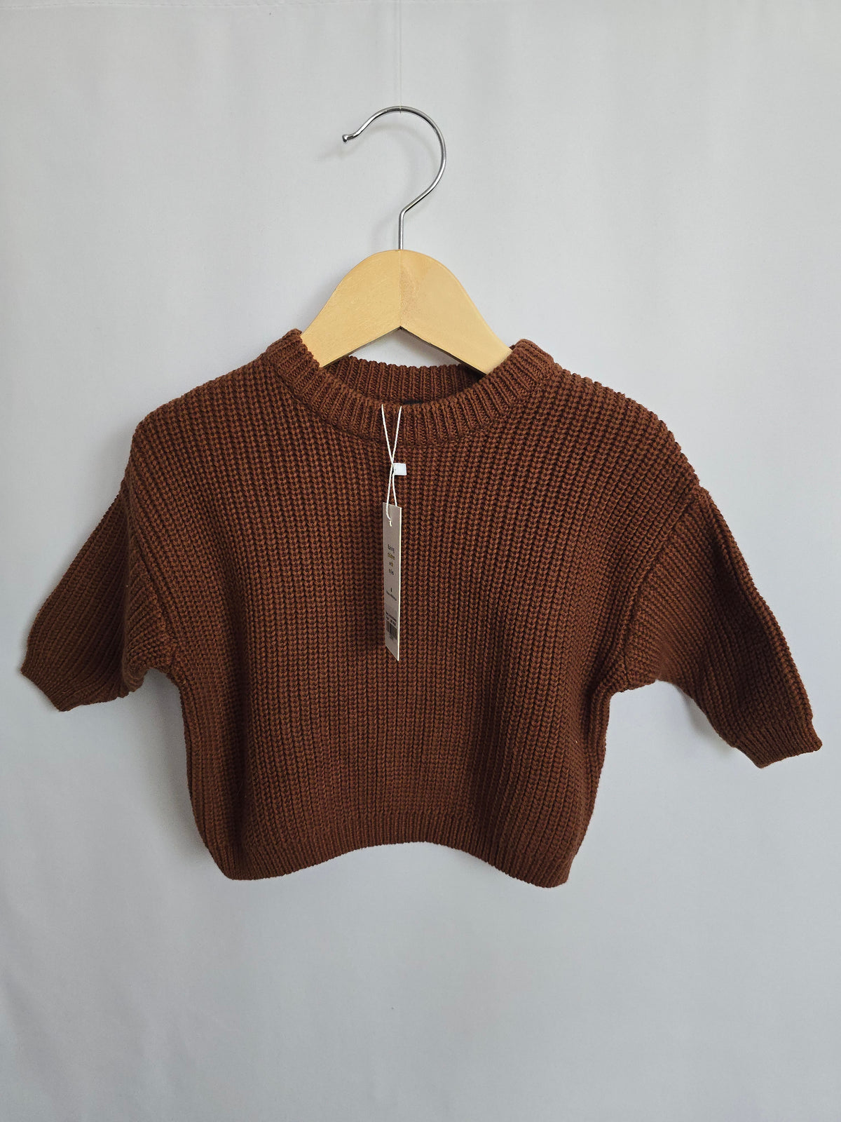 NEW Belan J Chunky Chestnut  Knit Sweater • 0-6 months