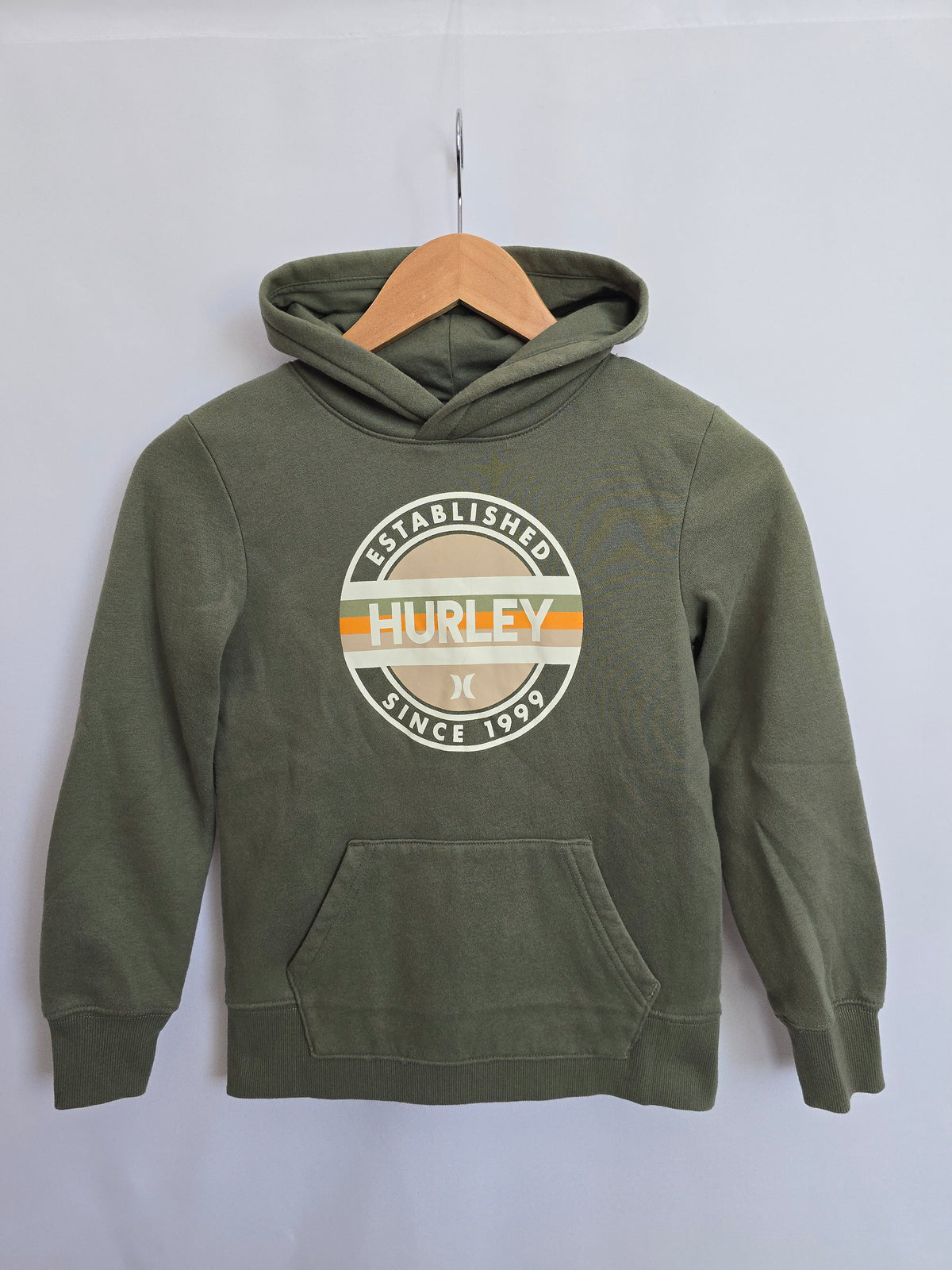 Hurley Olive Graphic Hoodie • 7-8 years