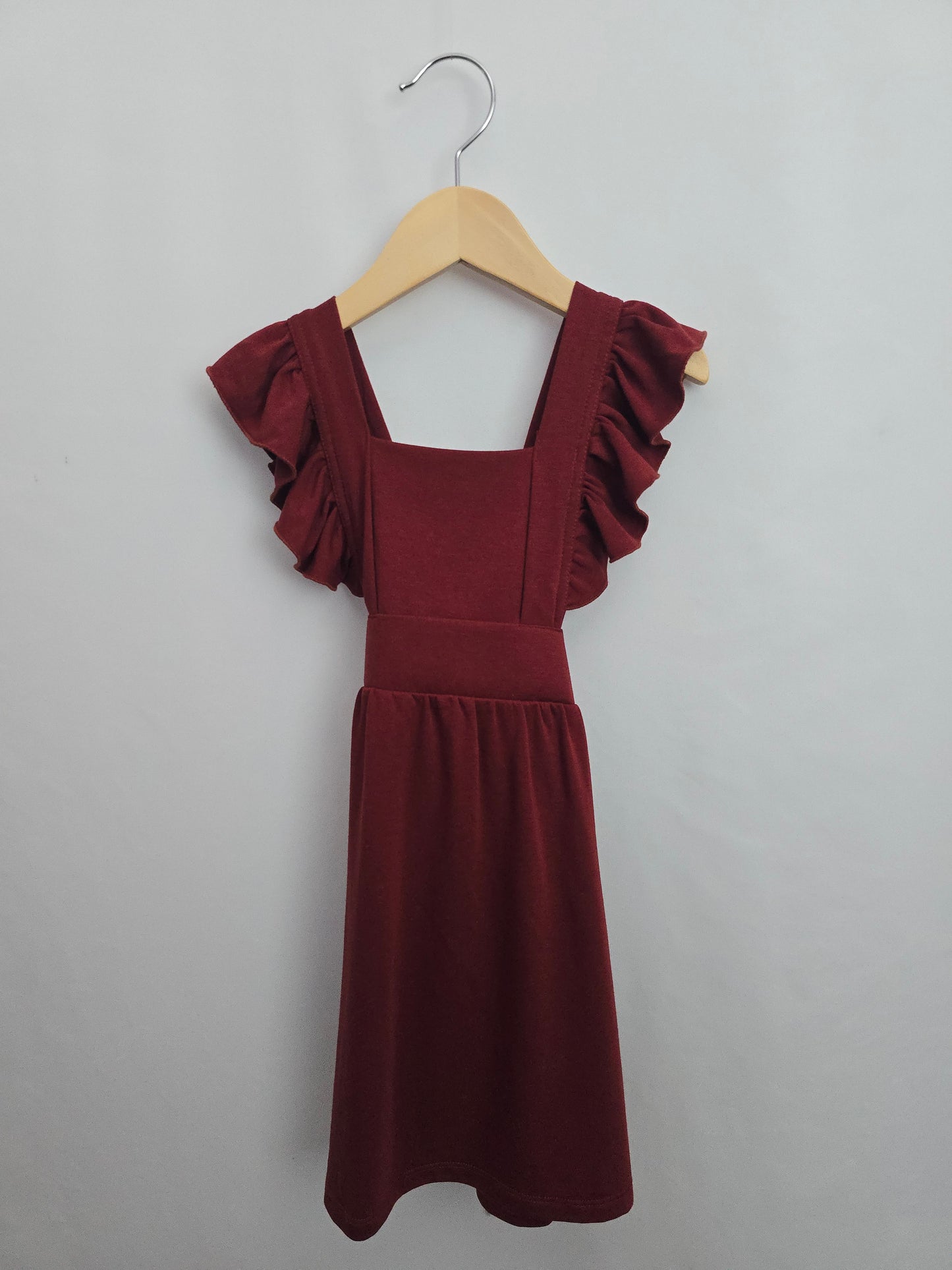 Zara Cranberry Ruffle Pinafore • 12-18 months