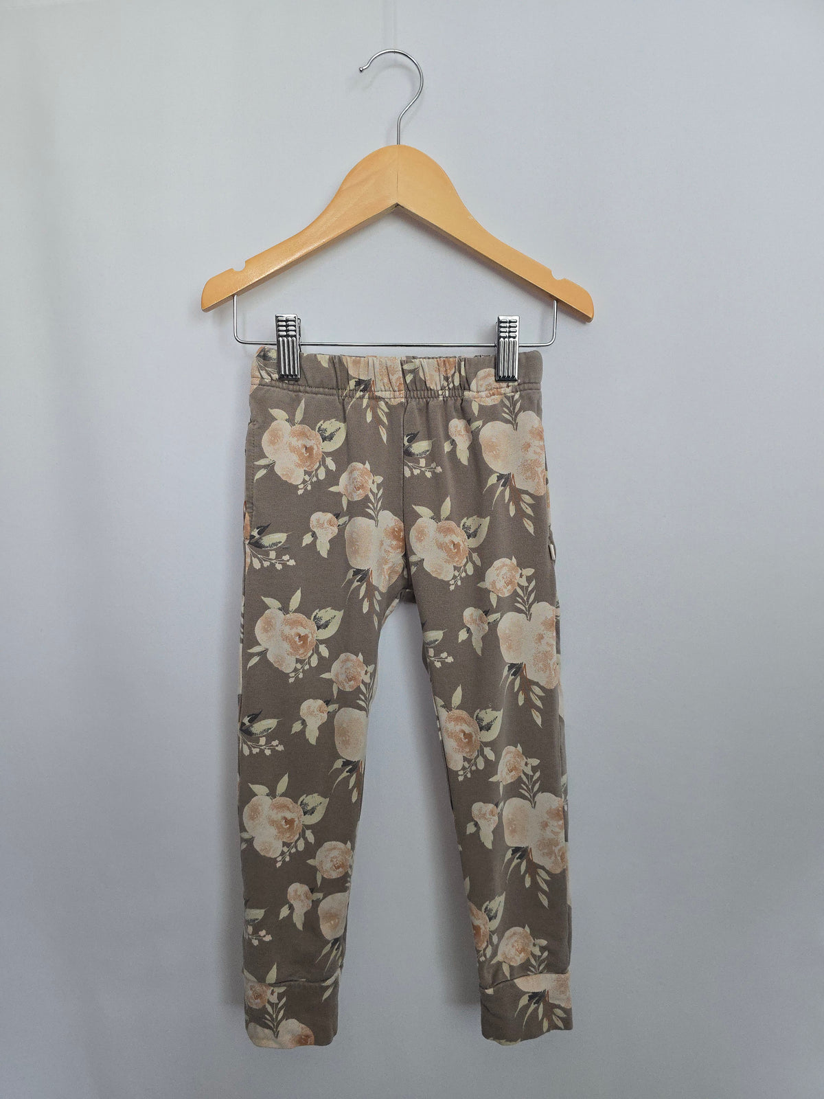 Jax & Lennon Grey Floral Joggers • 2-3 years