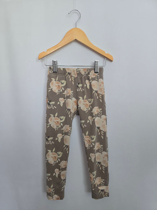Jax & Lennon Grey Floral Joggers • 2-3 years