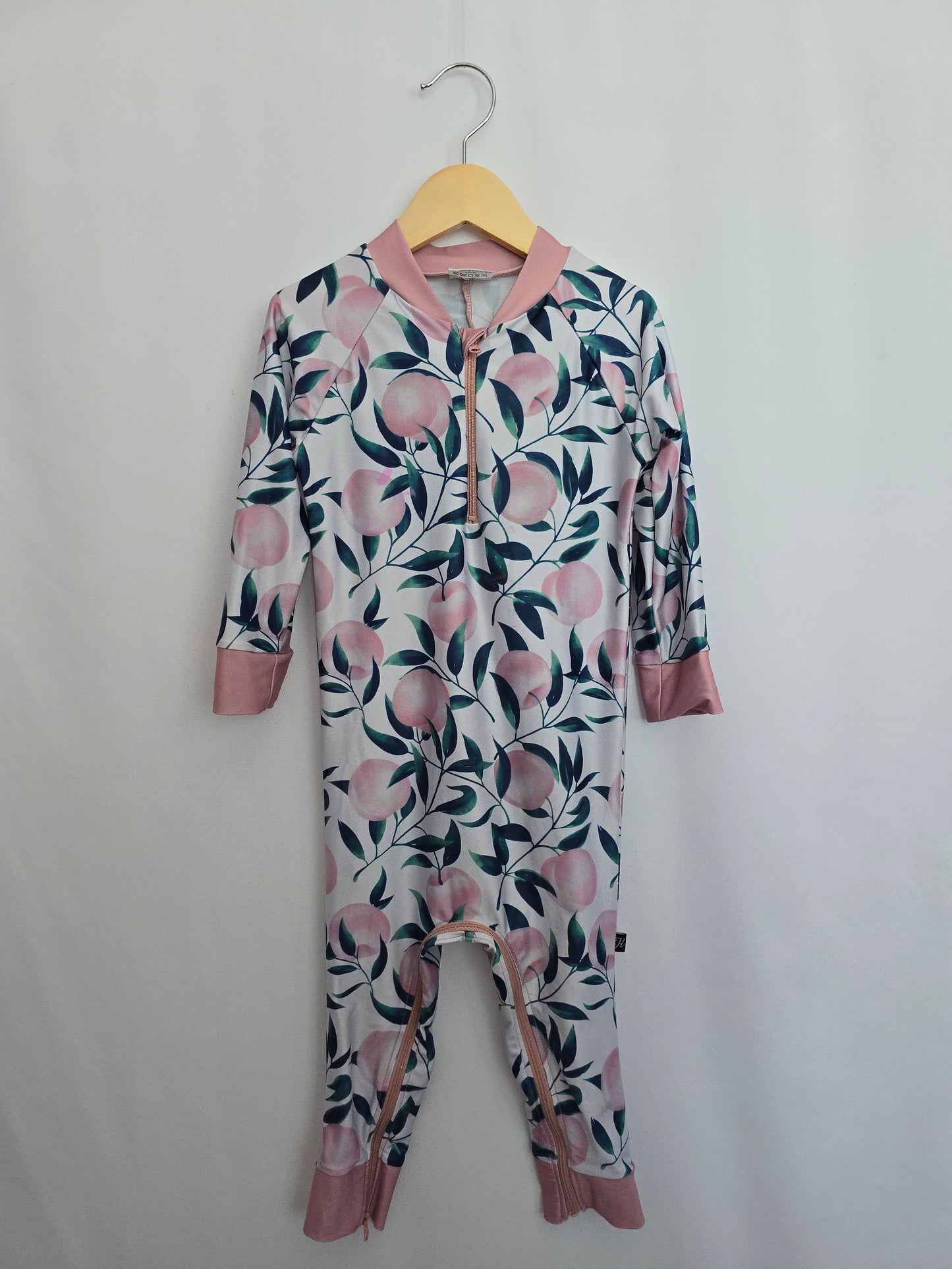 Honeysuckle Peaches Sunsuit • 3 years