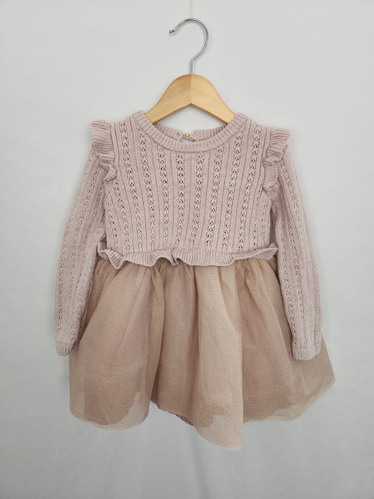 Cupcakes & Cashmere Knit Top, Glitter Tulle Bottom Fancy Dress • 3 years