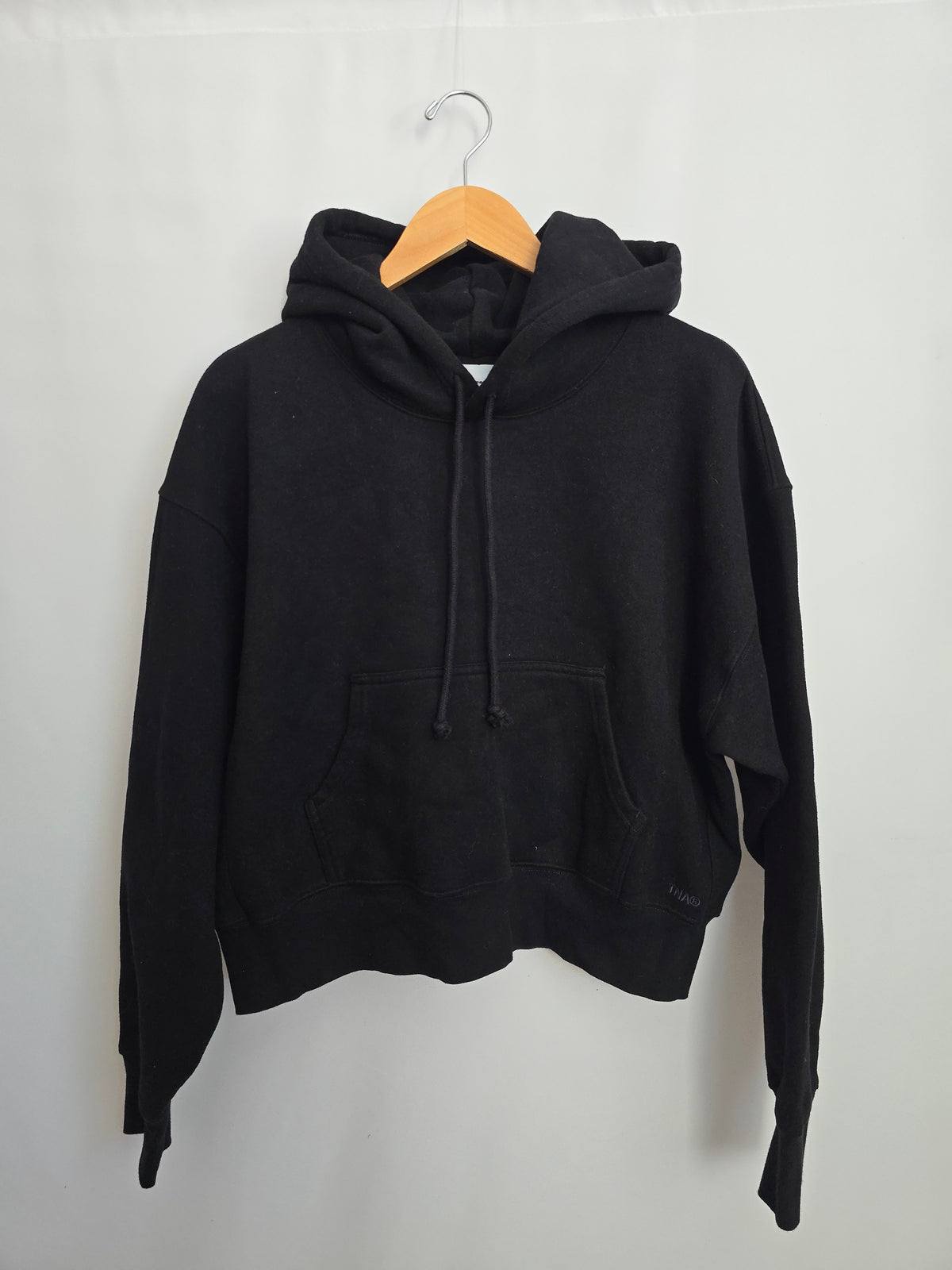 TNA Black Cozy Fleece Boyfriend Fit Hoodie • Large