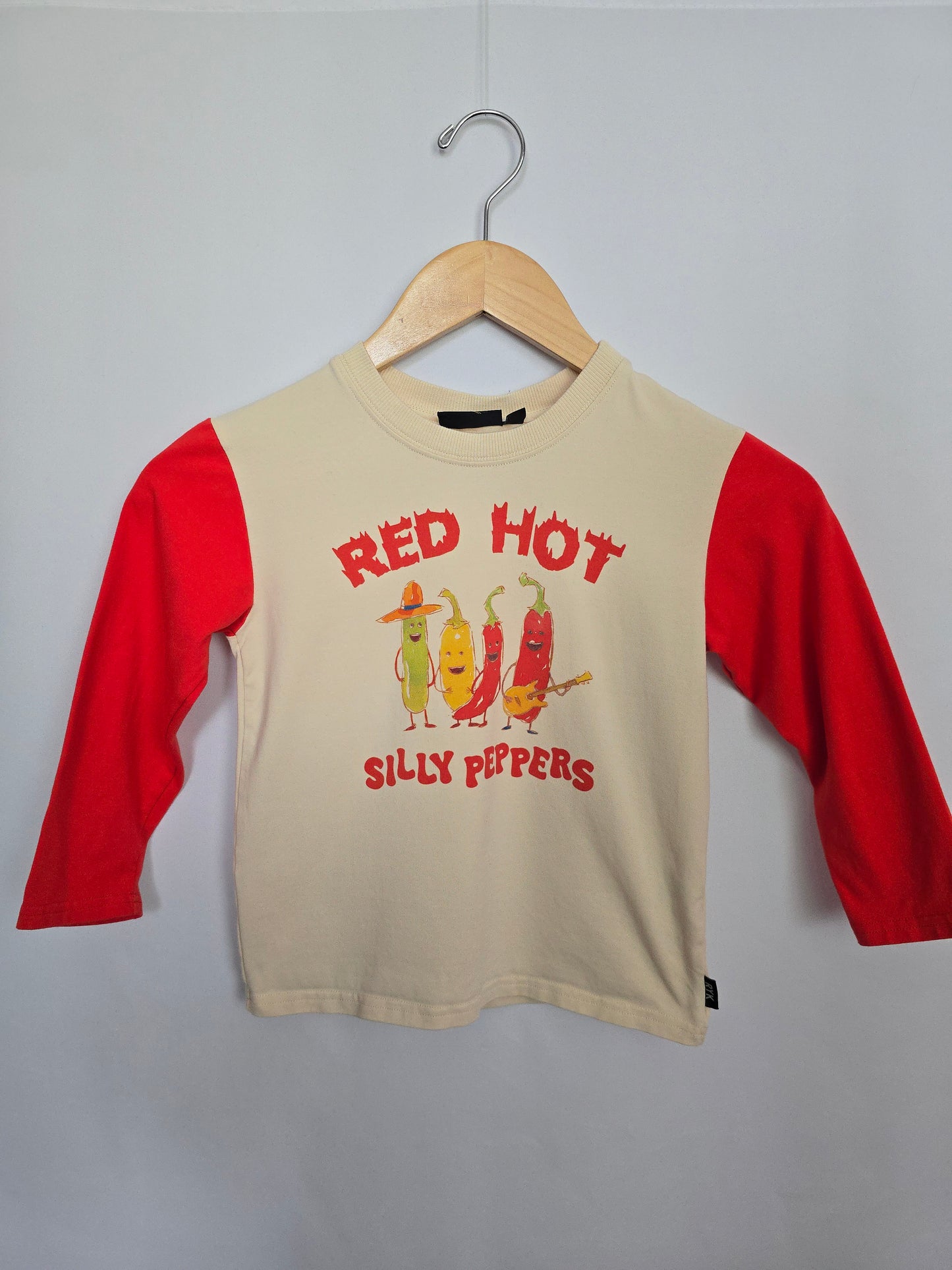 Rock Your Kid Red Hot Silly Peppers Raglan • 4 years