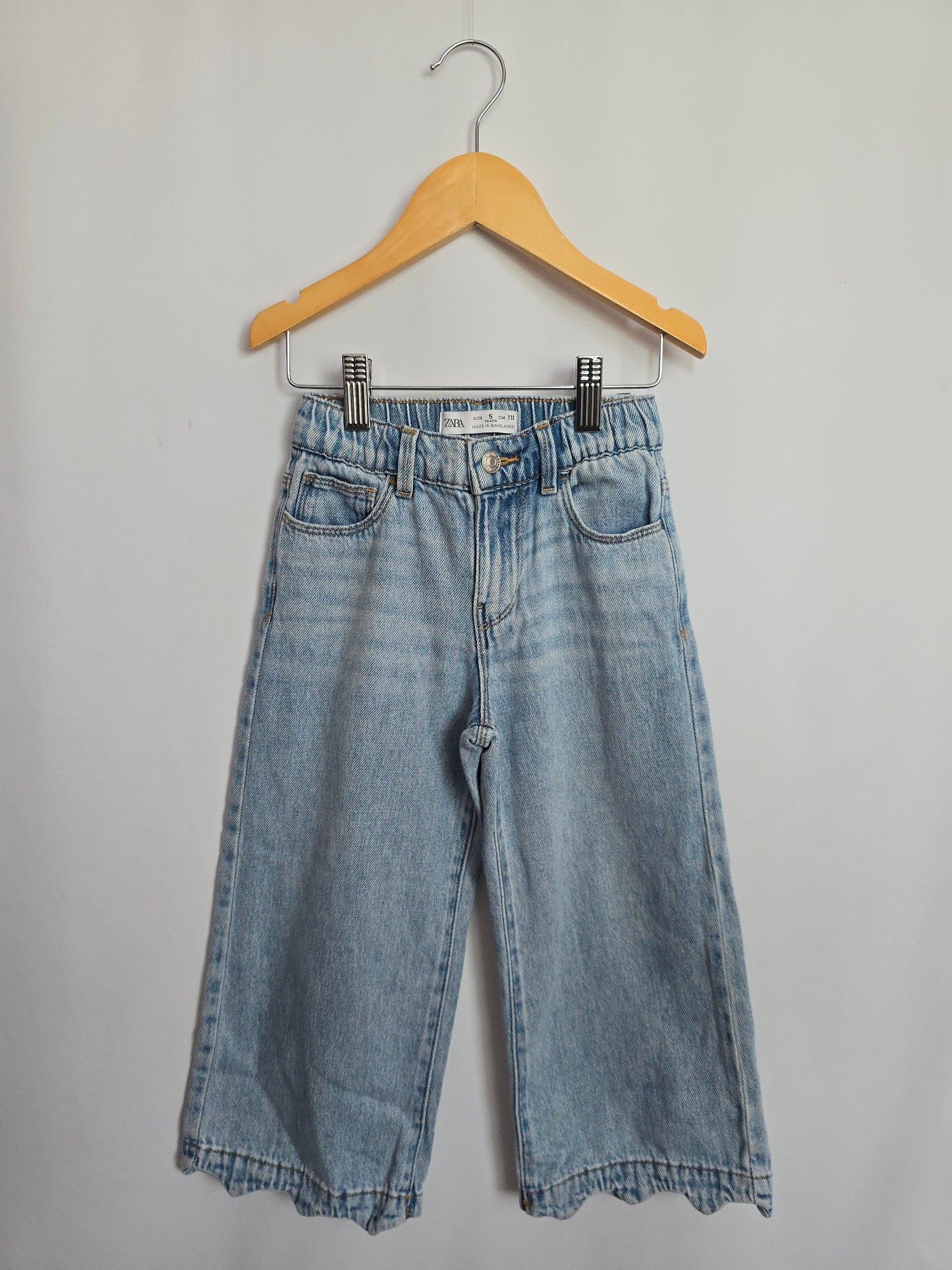 Zara Light Wash Wide Leg Denim • 5 years