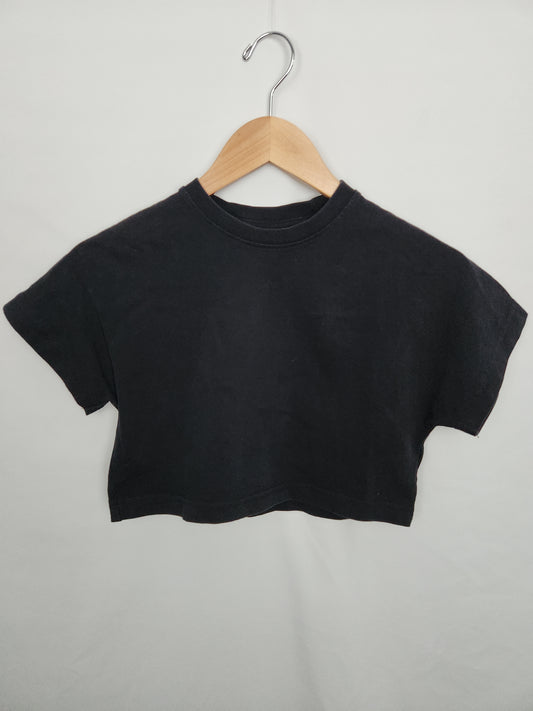 Zara Basics Black Cropped T-shirt • 8-9 years