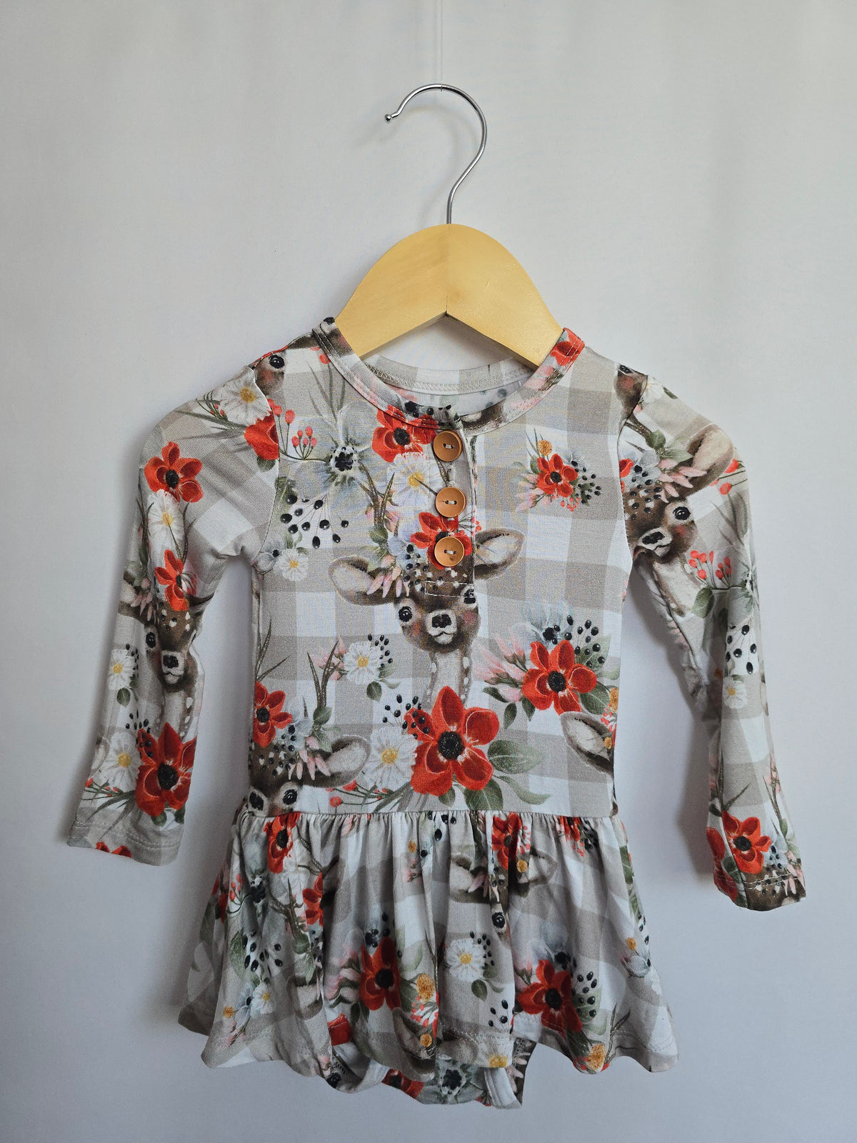 Posh Peanut Poppies & Doe Twirl Bodysuit • 6-12 months
