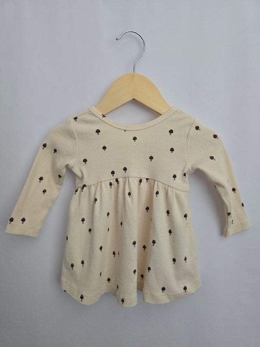 Quincy Mae Mushroom Ribbed Twirl Dress & Bloomers • 3-6 months